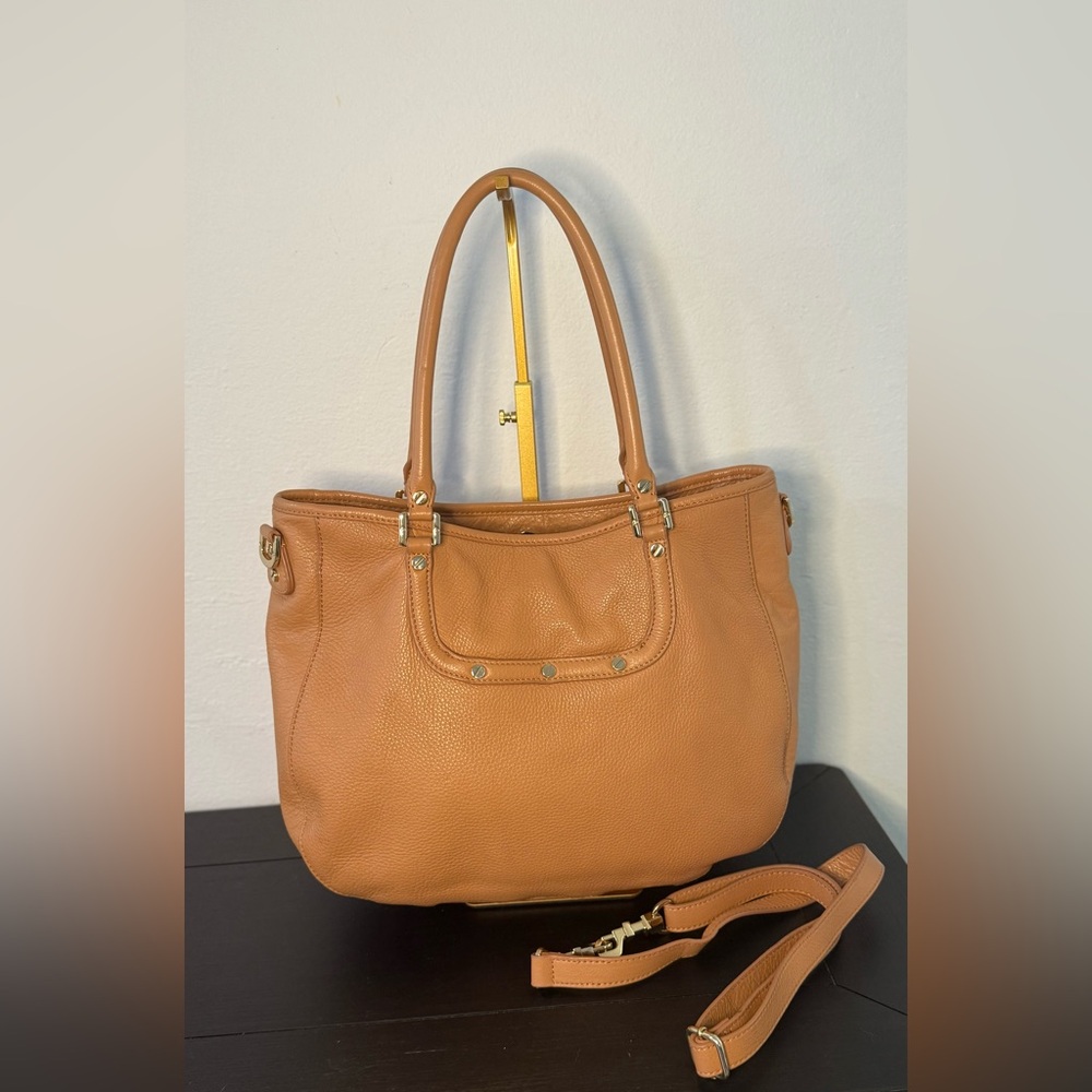 Tory Burch Amanda Pebbled Leather Tote Crossbody Bag Camel Tan - Picture 3 of 8